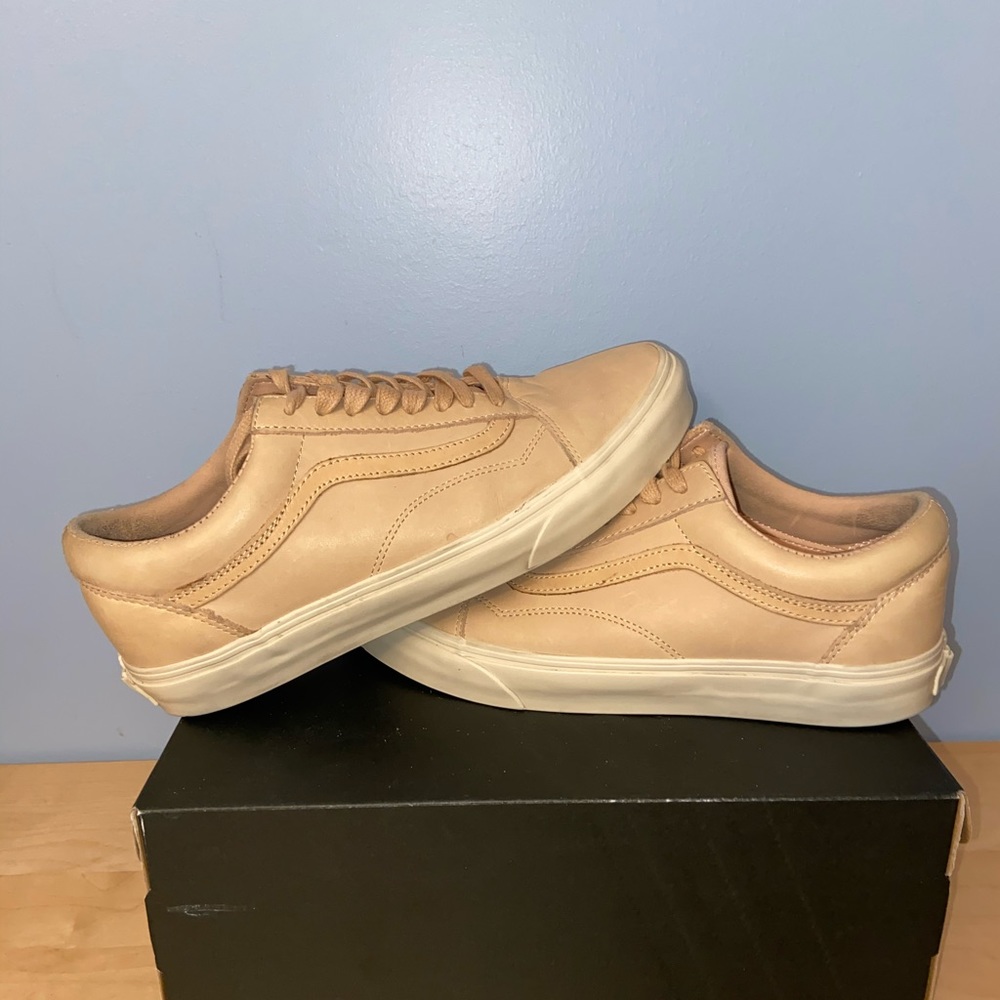 Premium Leather Peach Vans Mens 9